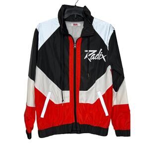Radix Red‎ Black White Windbreaker Men XS Streetwear Skater Y2K Artwear